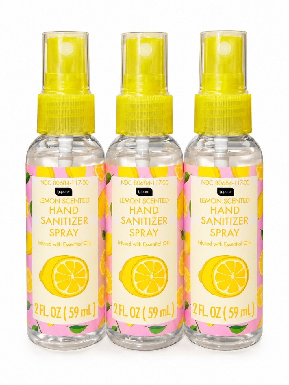 Lemon Scented Hand Sanitizer Spray - Yellow (2 fl oz)